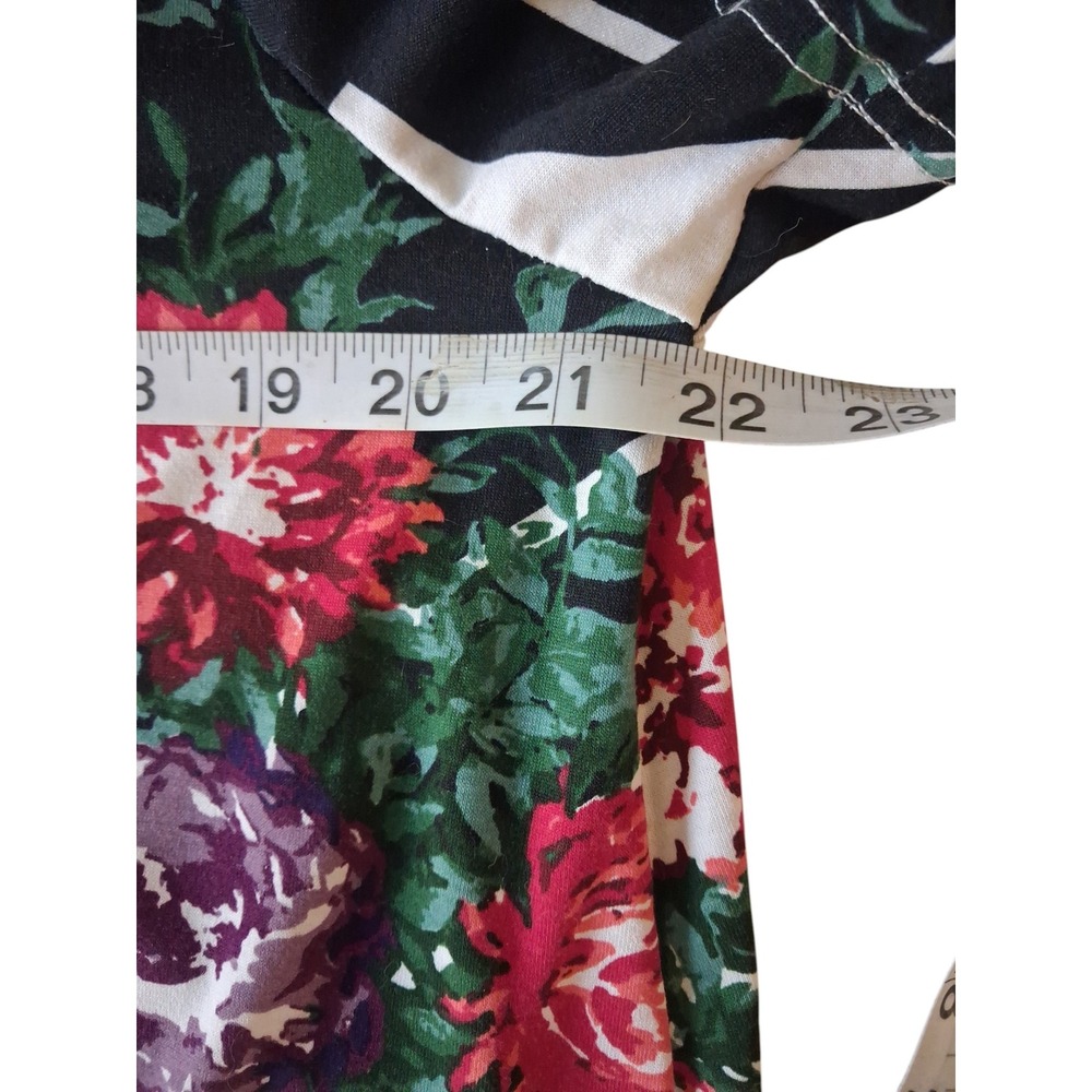 LuLaRoe JESSIE Swing Dress Black & White Flower Short Sleeve Women Size 2XL #005 - Picture 5 of 6